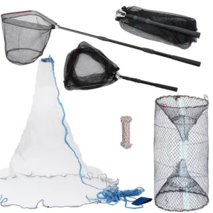 Foldable Fishing Net with Sinkers