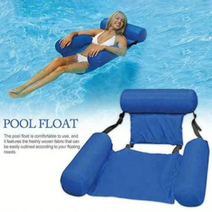 Inflatable Foldable Floating Pool Lounge Chair – Cool Blue
